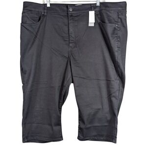 Lane Bryant Pants Womens Sz 28 Black Signature Fit Pedal High-Rise Crop Stretch